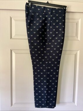 J.CREW DARK NAVY WITH EMBROIDERED BEE’S SIZE 14 PANTS. NWOT